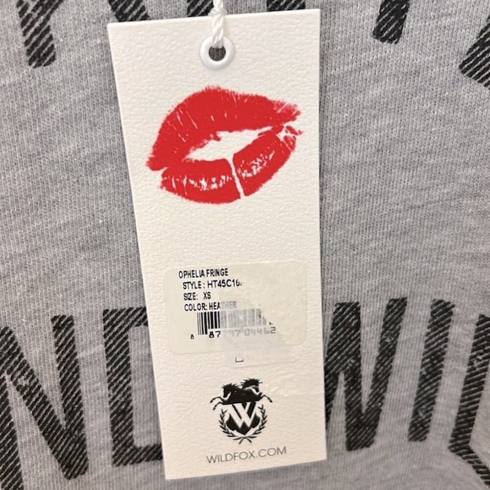 NWT Wildfox Ophelia raw fringe detail cut off sweatshirt - Picture 13 of 13